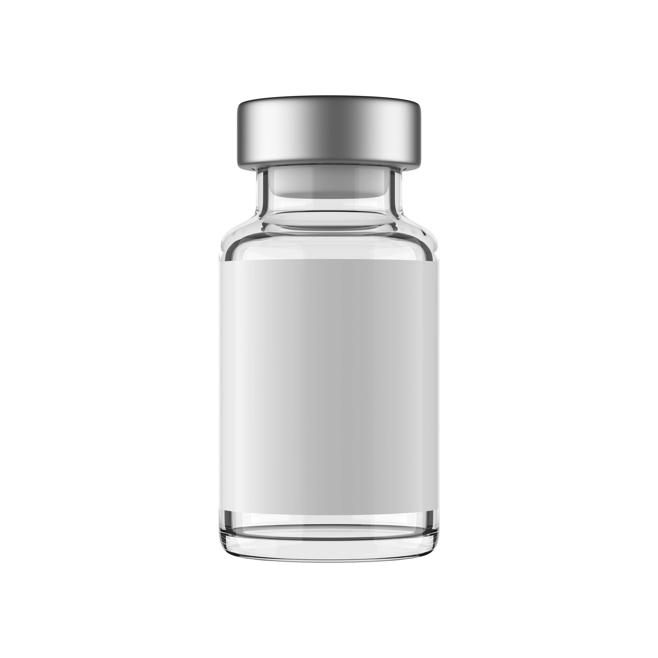 Sterile vial mockup representing lab-use research products.