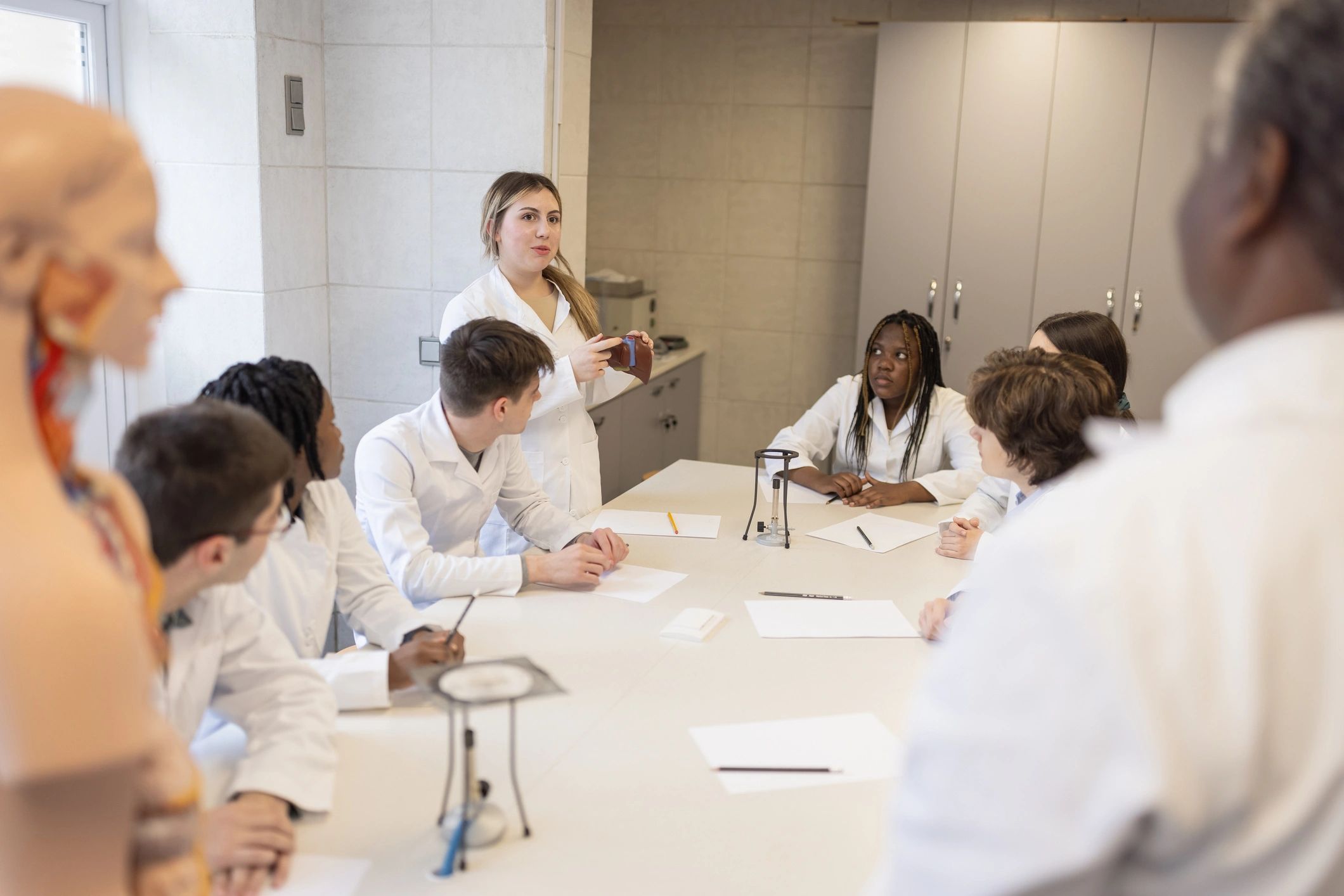 Research team in a classroom setting
